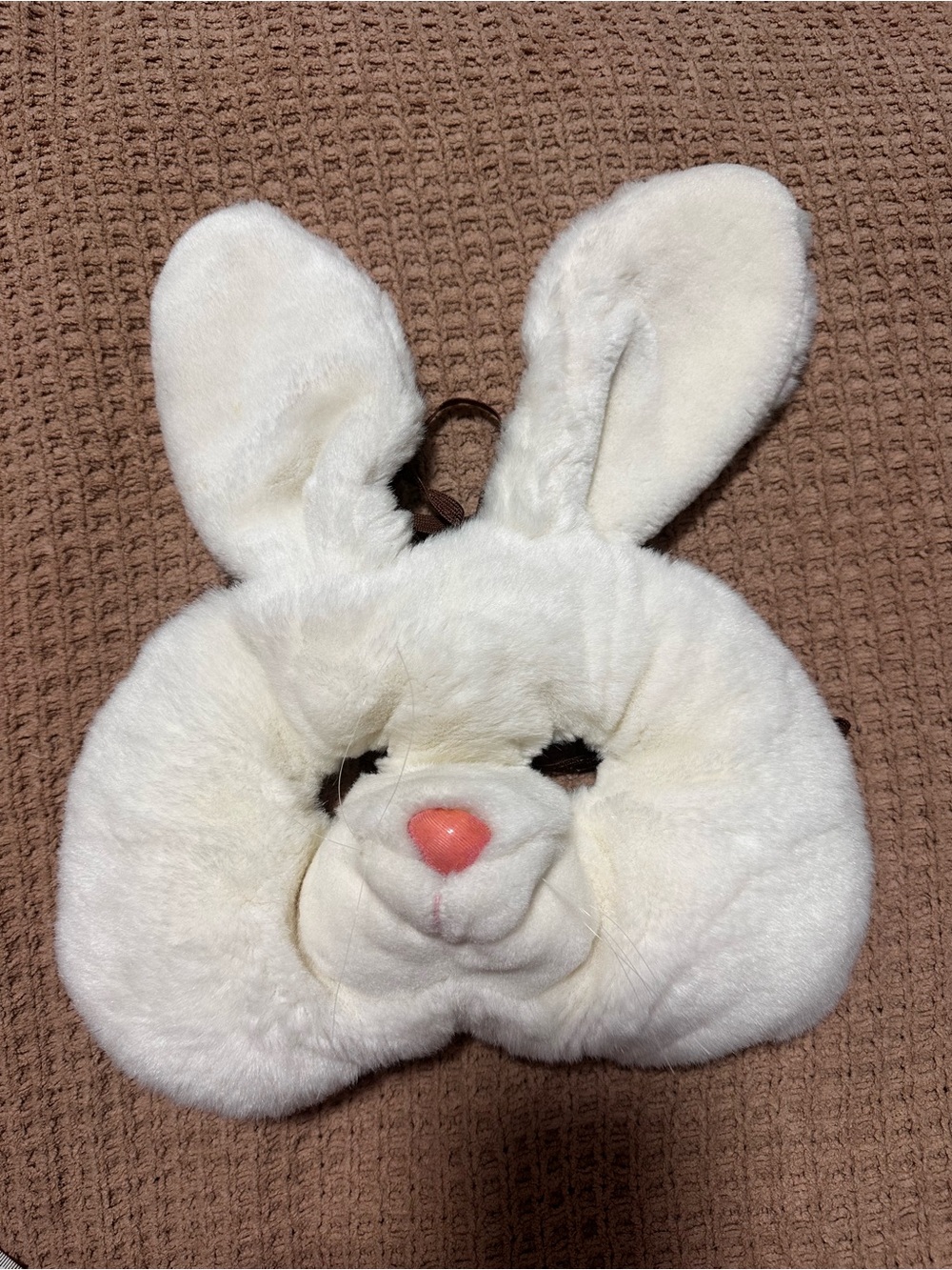 White Bunny Plush Face Mask with Ears